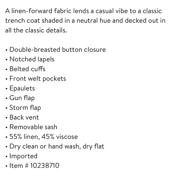 steve madden lennox linen blend trench coat - Picture 4 of 7